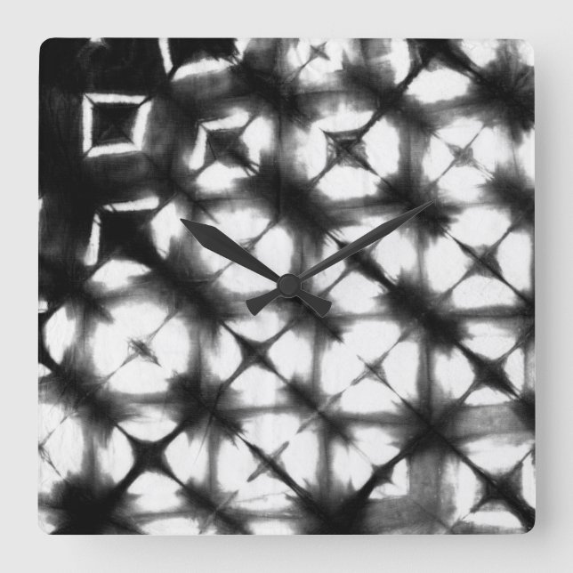 Graphic Shibori I Square Wall Clock (Front)