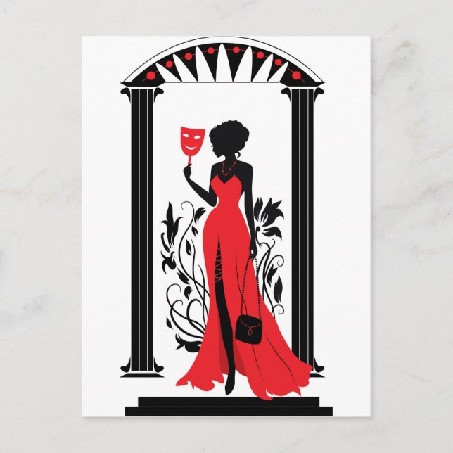 Graphic silhouette of a woman postcard (Front)