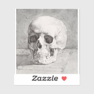 Graphic Skull Art: Minimalist & Bold Ink Design Sticker
