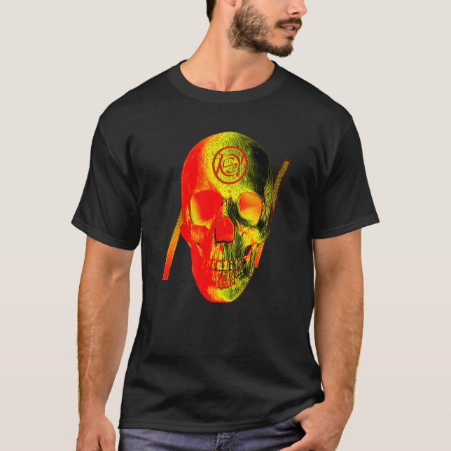 Graphic Skull Yellow Red T-Shirt (Front)