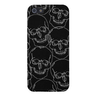 Graphic Skulls White Outline on Black iPhone5 Case