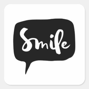 Graphic Smile Speech Bubble Image InspirationalArt Square Sticker