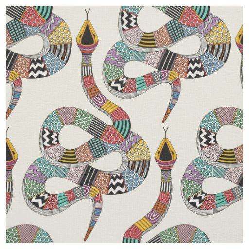 graphic snake cream fabric