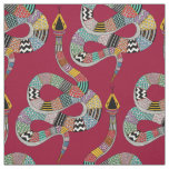 graphic snake crimson red fabric