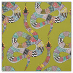 graphic snake herb green fabric