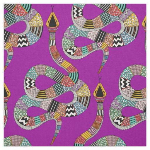 graphic snake magenta fabric