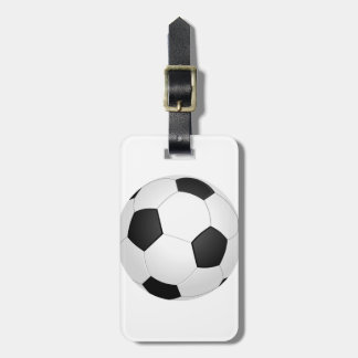 graphic soccer ball luggage tag