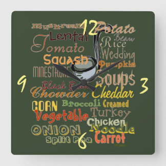 Graphic Soups Art Design Square Wall Clock