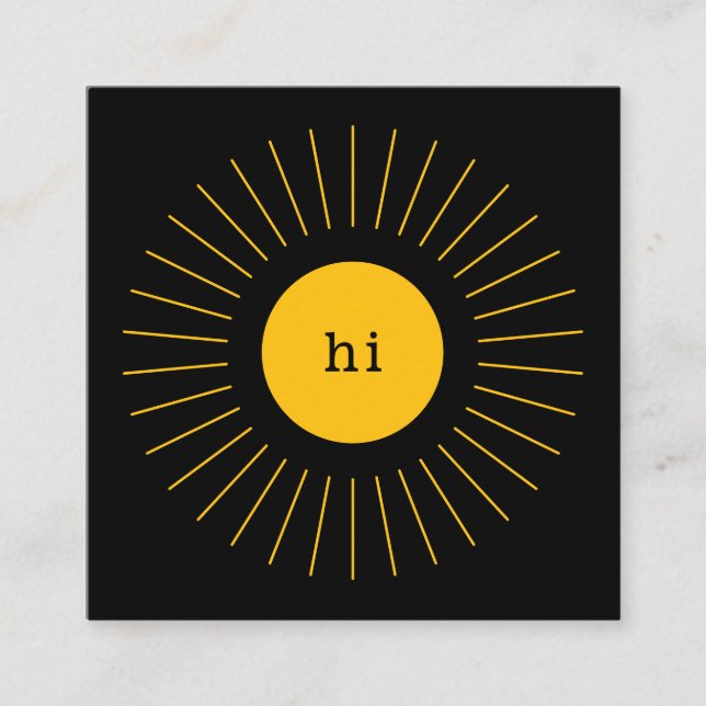 Graphic Sun Hello  |  Dating Business Cards (Front)