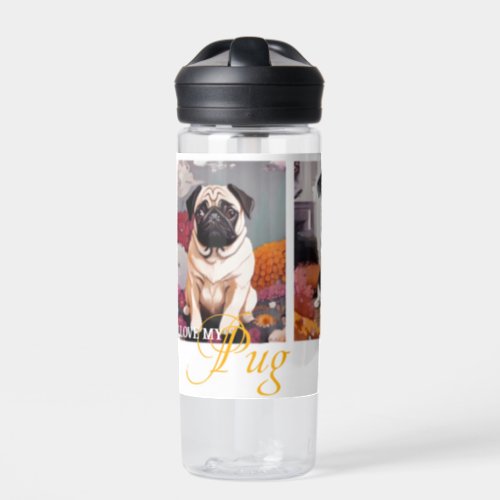 Graphic Tan and Red Watercolor Water Bottle