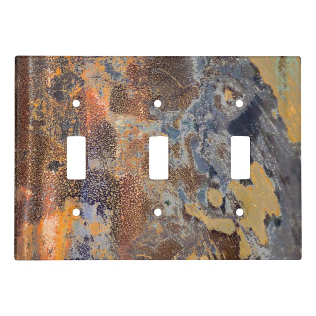 Graphic Tarnished Old Silverware Mottled Pattern Light Switch Cover (Front)