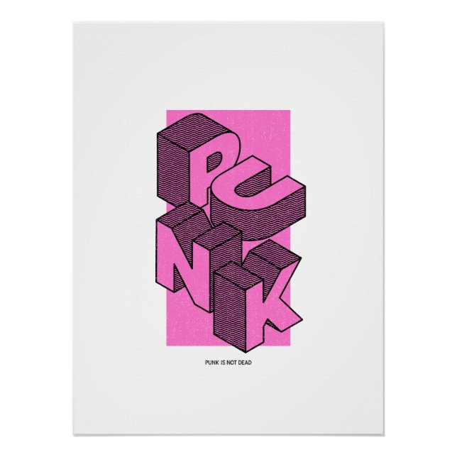 Graphic Tee Design | 3D Block Letters Typography Poster (Front)