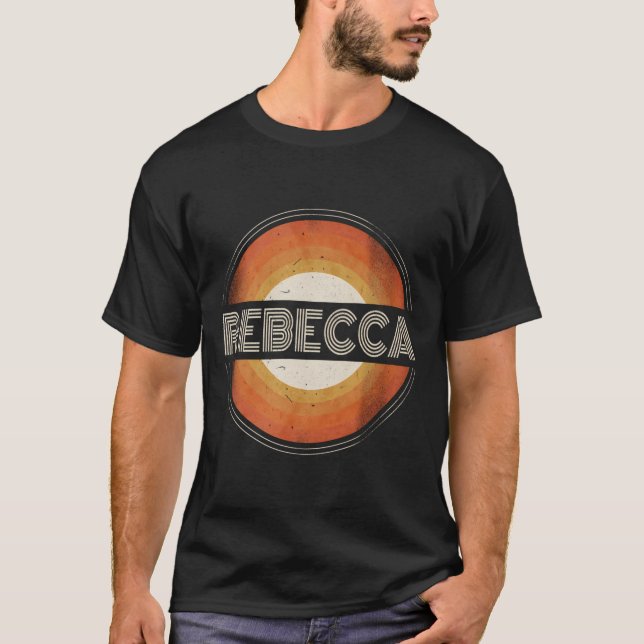 Graphic Tee First Name Rebecca Retro Personalized  (Front)