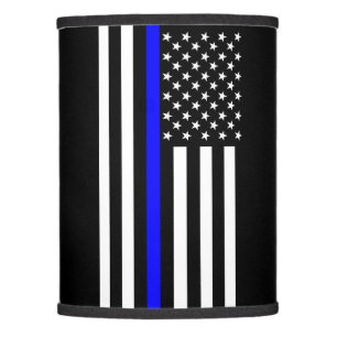 Graphic Thin Blue Line Display US Flag Lamp Shade