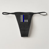 Graphic Thin Blue Line Display US Flag Thong (Front)