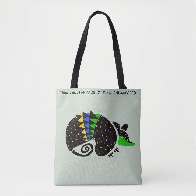 Graphic Three banded ARMADILLO - Wildlife - Nature Tote Bag (Front)