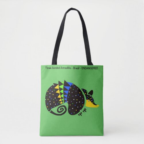 Graphic _Three banded Armadillo _Wildlife _ Nature Tote Bag