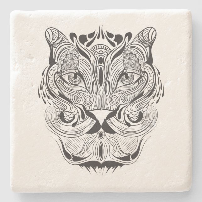 Graphic Tiger Stone Coaster (Front)