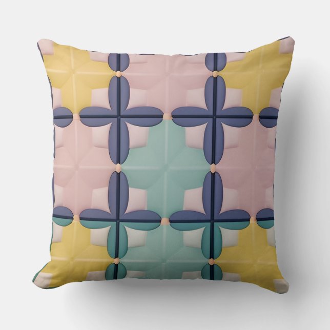 Graphic Tile Pattern For Modern Lifestyle Items Throw Pillow (Front)