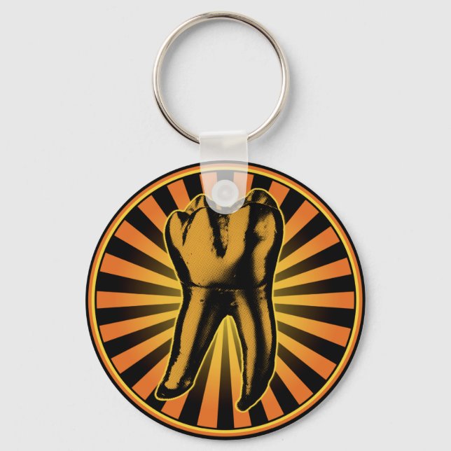 Graphic Tooth Emblem Keychain (Front)