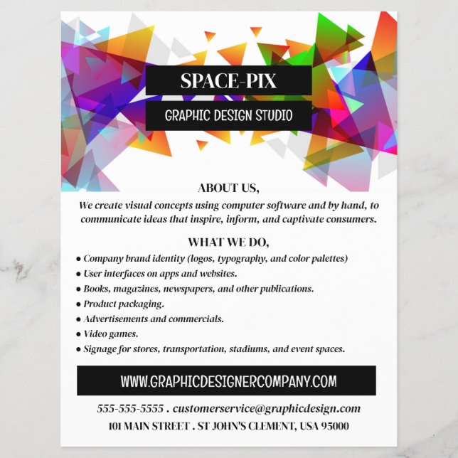 Graphic Triangle Design, Graphic Design Advert Flyer (Front)