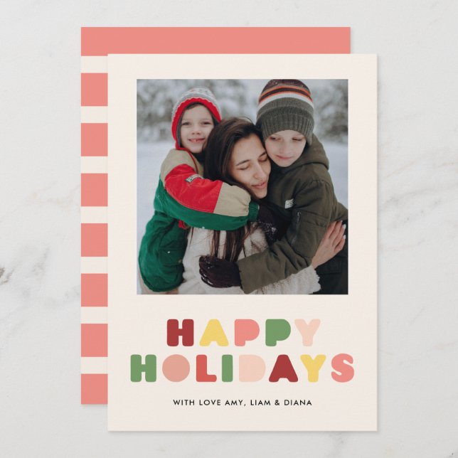 Graphic Type Photo Holiday Card (Front/Back)