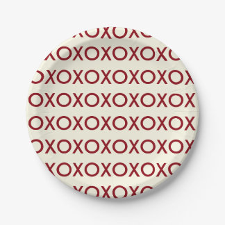GRAPHIC VALENTINE'S DAY XOXO PAPER PLATE