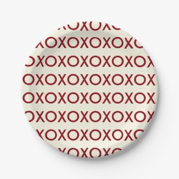 Graphic Valentine's Day Xoxo Paper Plate by AHOIHOI at Zazzle
