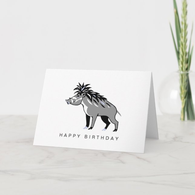 Graphic - Warty PIG - Warthog - Wildlife - Card (Front)