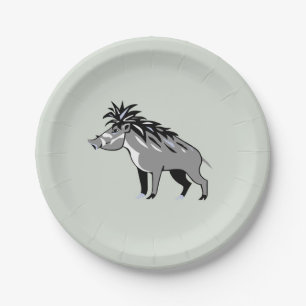 Graphic - WARTY PIG -Warthog - Wildlife - Nature Paper Plates