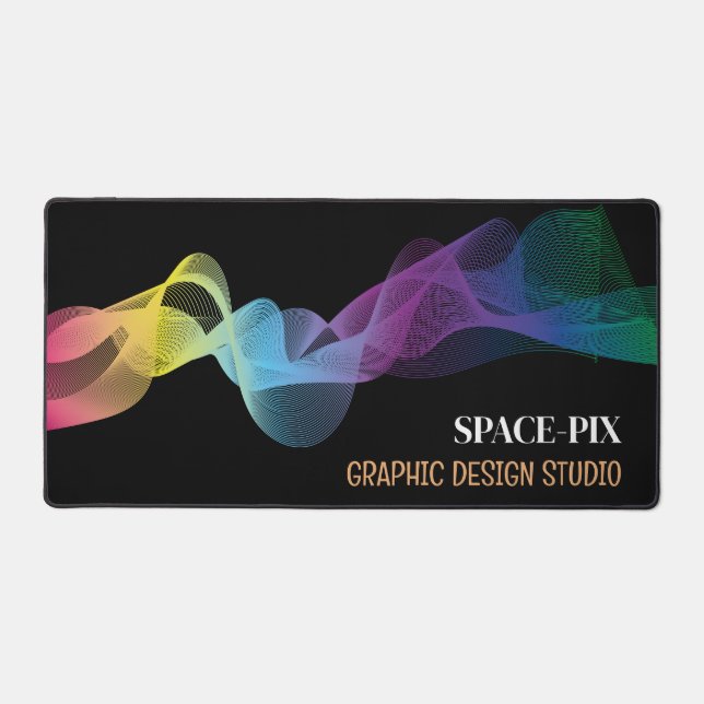 Graphic Wave Design, Graphic Designer Desk Mat (Front)