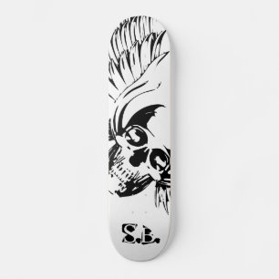 Graphic Winged Skull Skateboard. Skateboard
