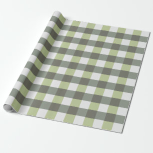 Graphic Woven Green Grey Pattern Wrapping Paper
