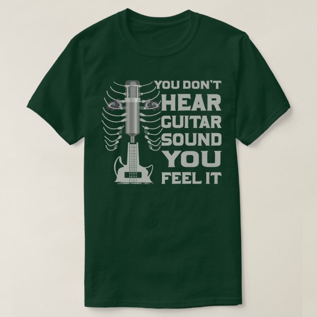 Graphic You Feel Guitar Playing Guitarist Skeleton T-Shirt (Design Front)