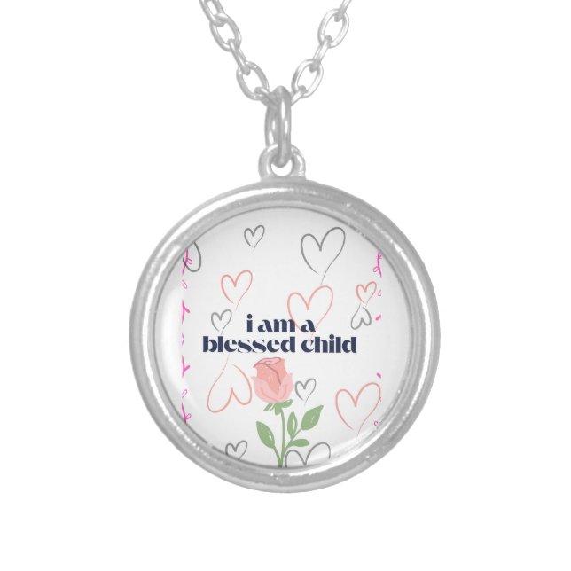 Graphica burp cloths silver plated necklace (Front)