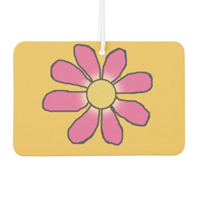 Graphical Flower Pink/Blue Revisible Air Freshener (Front)