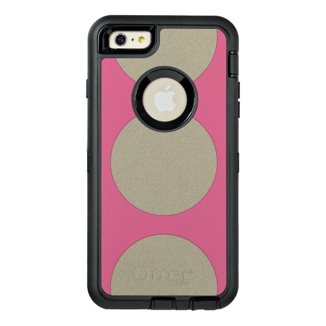 Graphical Huge Polka Dots any Color on Pink Otterbox iPhone Case (Back)