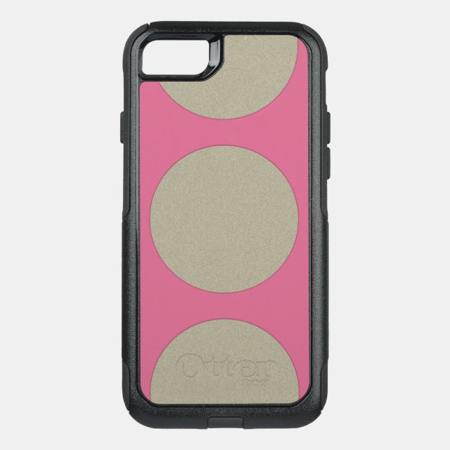 Graphical Huge Polka Dots any Color on Pink Otterbox iPhone Case (Back)