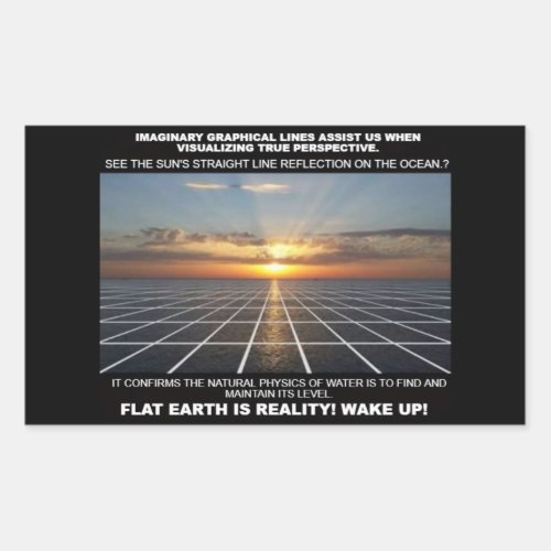 Graphical lines help us to visualize Flat Earth Rectangular Sticker