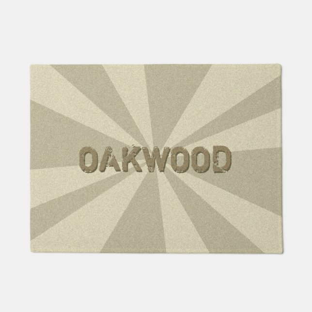 Graphical Rays Customizable any Color any Name Doormat (Front)