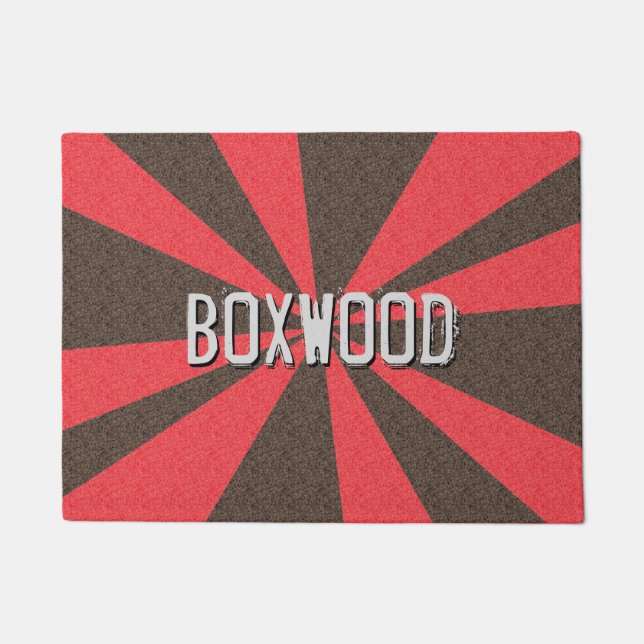 Graphical Rays Customizable any Color any Name Doormat (Front)