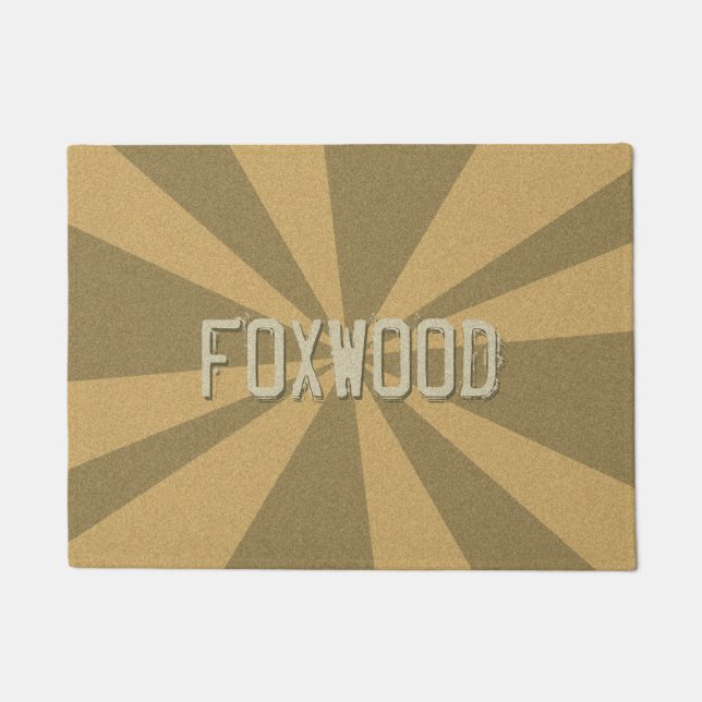 Graphical Rays Customizable any Color any Name Doormat (Front)