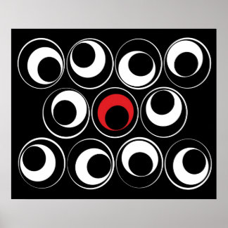 Graphical Spheres in Red Poster