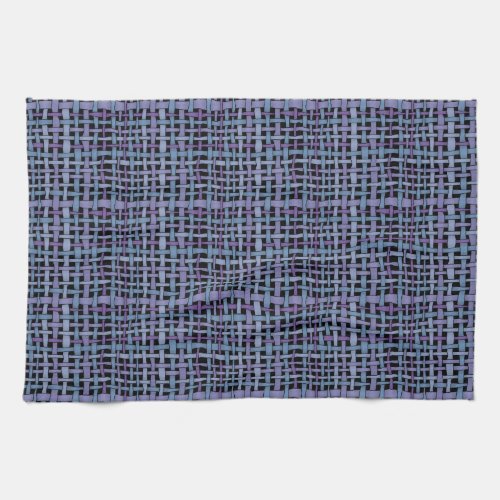 Graphical Woven Blue Burlap Kitchen Towel