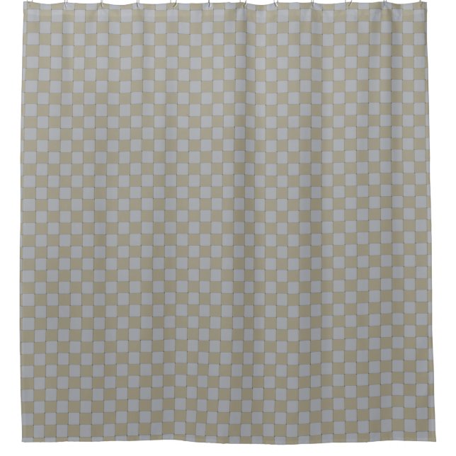 Graphical Woven Checkered Low Key Shower Curtain (Front)