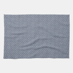 Graphical Woven Rattan Silver on Custom Blue Towel