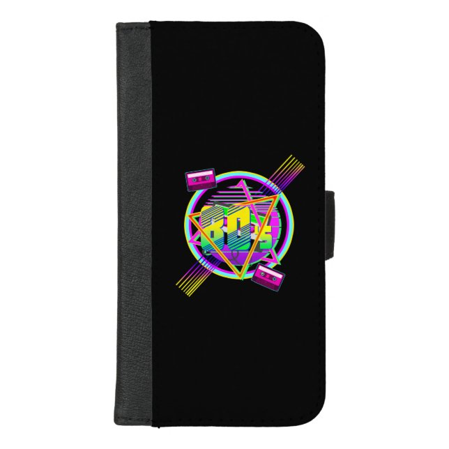 GRAPHICS 80S RETRO STYLE iPhone WALLET CASE (Front)