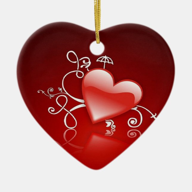 Graphics of St. Valentine's day - Ceramic Ornament (Front)