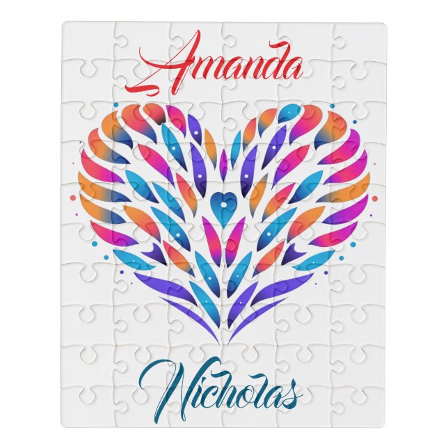  Graphics pattern heart logo. (PERSONALIZE) Jigsaw Puzzle (Puzzle Vertical)