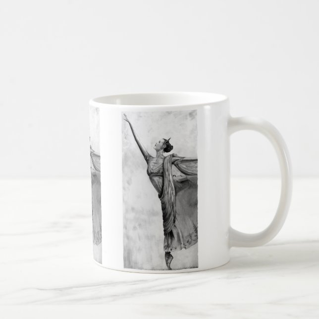 Graphite Ballerina Dancer Ballet Coffee Mug (Right)